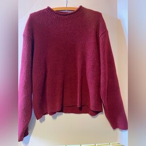 Eddie Bauer 100% Wool Knit Vintage Sweater Crewneck Large~ Red